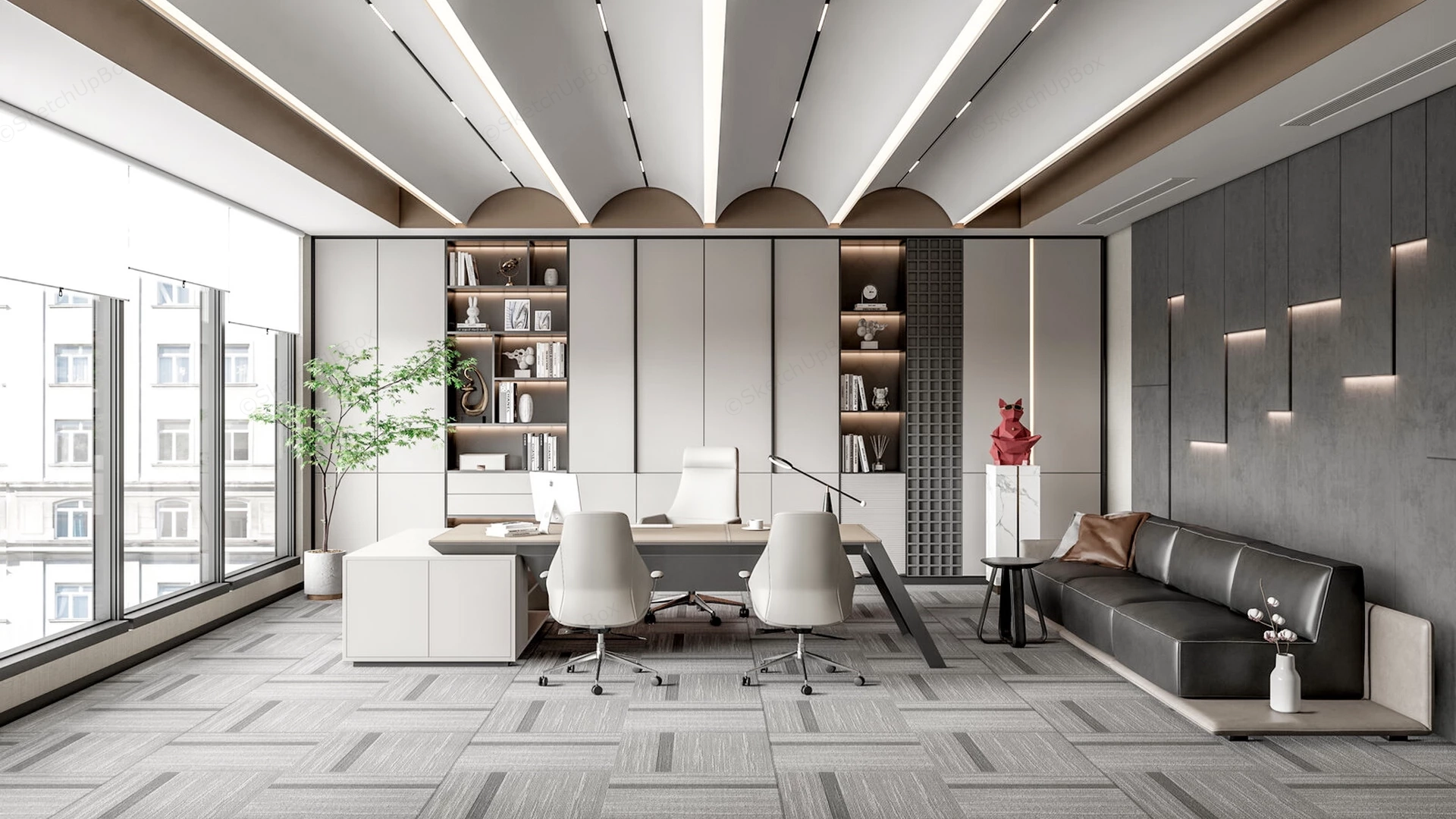 Modern Luxury Executive Office sketchup model preview - SketchupBox