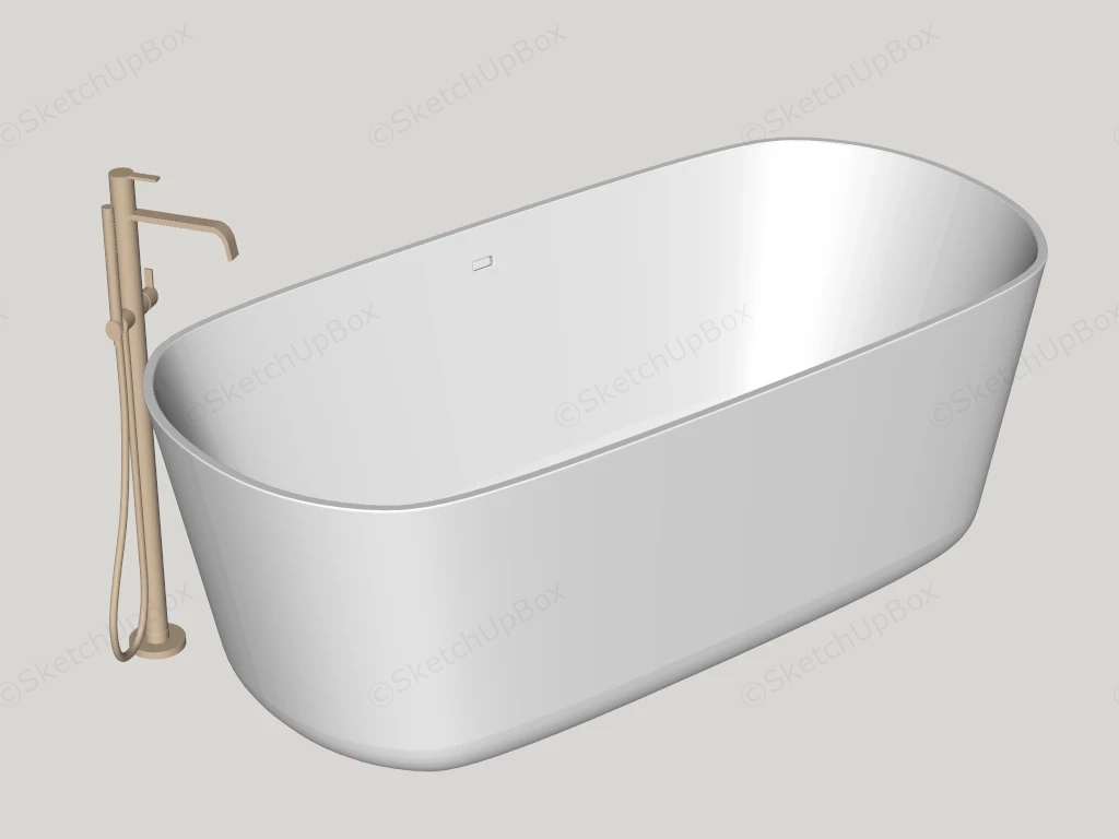 Standalone Soaking Tub sketchup model preview - SketchupBox