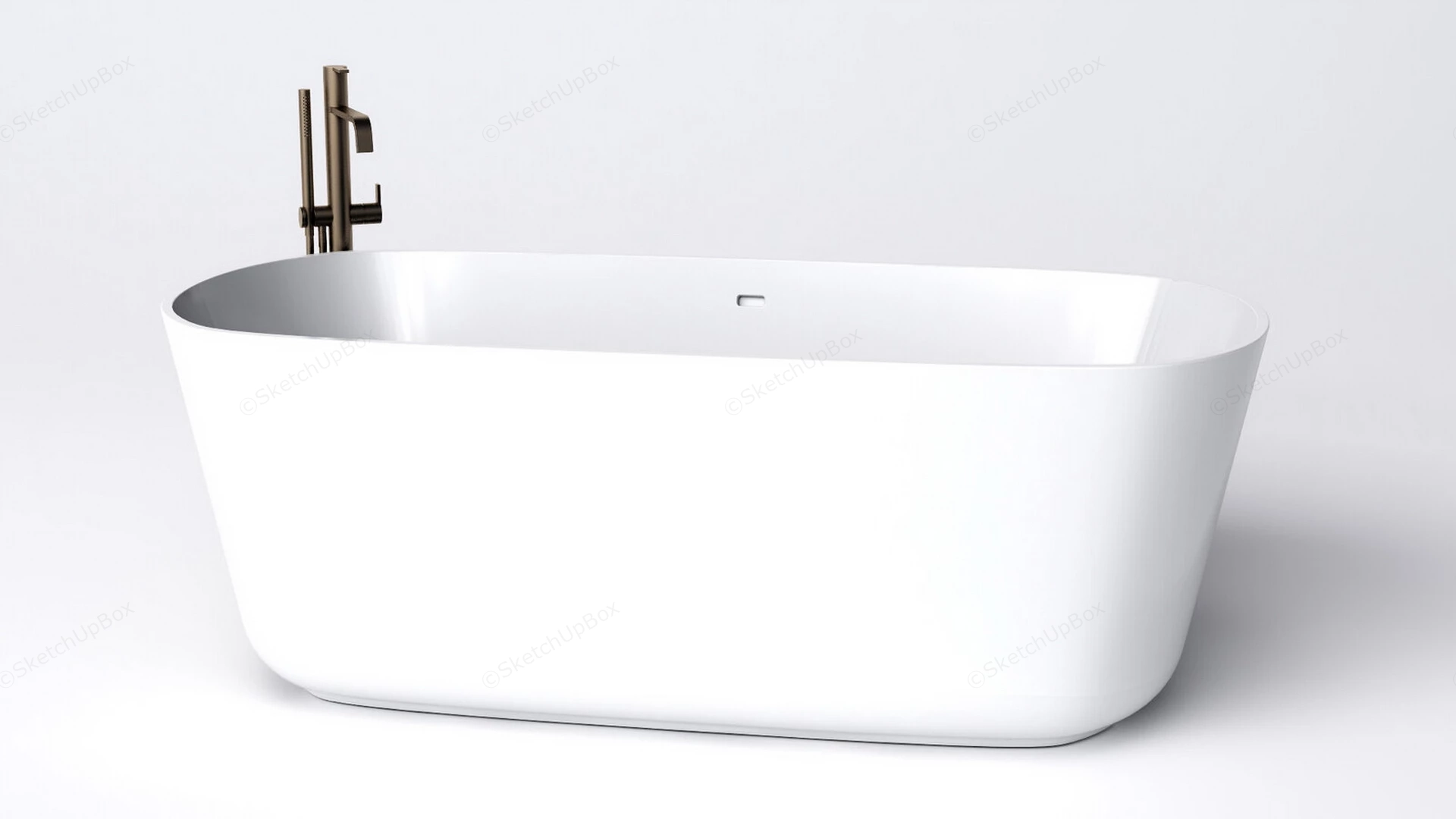 Standalone Soaking Tub sketchup model preview - SketchupBox