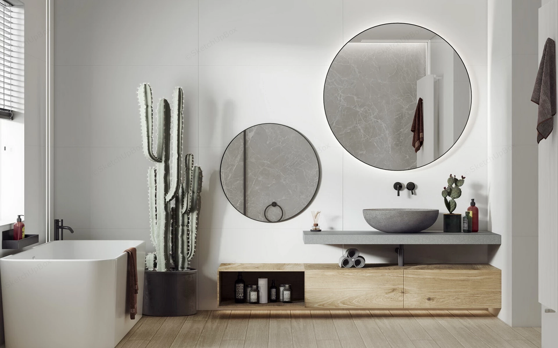 Nordic Style Bathroom sketchup model preview - SketchupBox