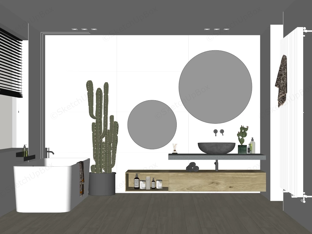 Nordic Style Bathroom sketchup model preview - SketchupBox