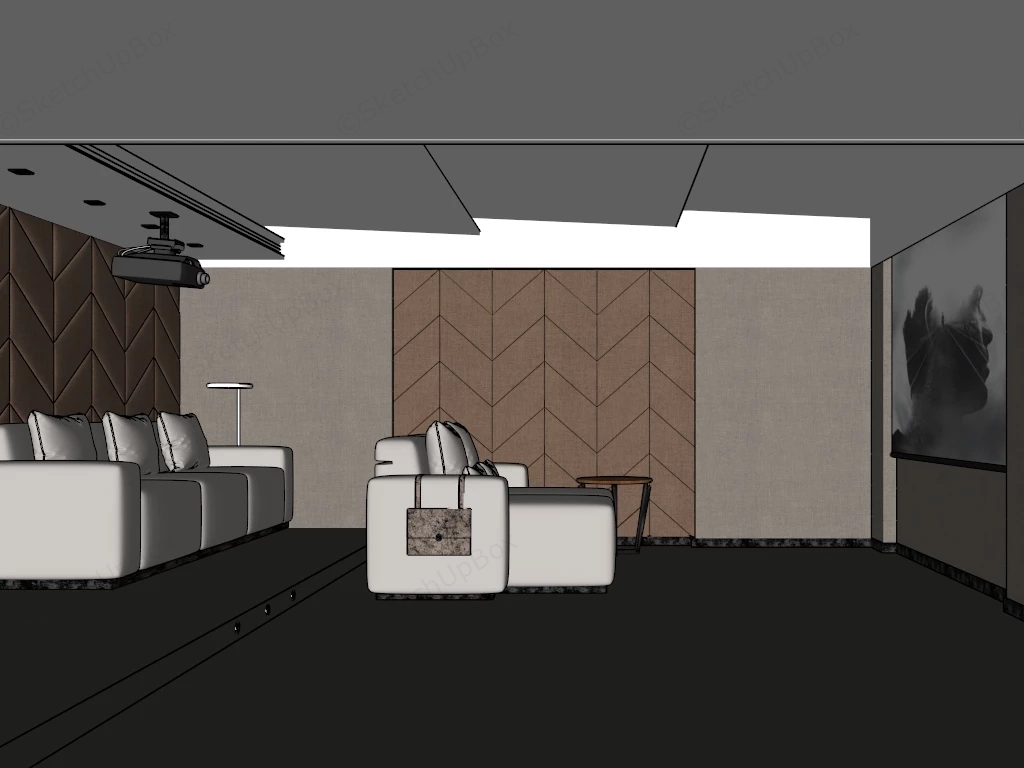 Home Cinema Interior Design sketchup model preview - SketchupBox