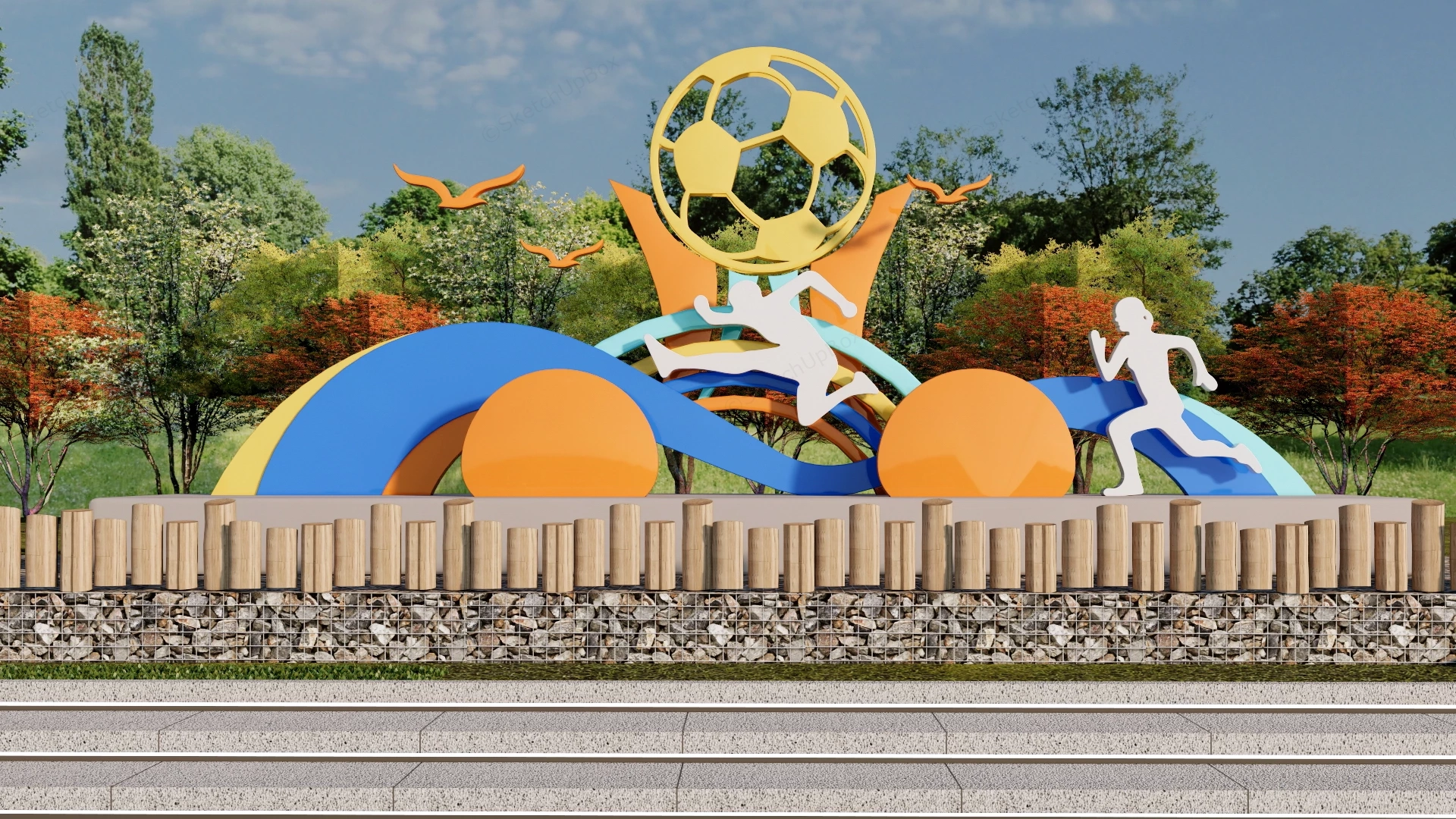 Sports Park Art Installation sketchup model preview - SketchupBox
