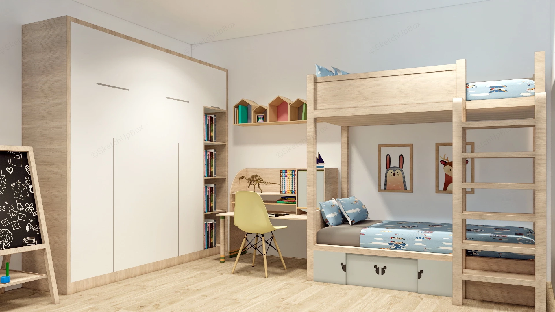 Children Bedroom Furniture Set sketchup model preview - SketchupBox