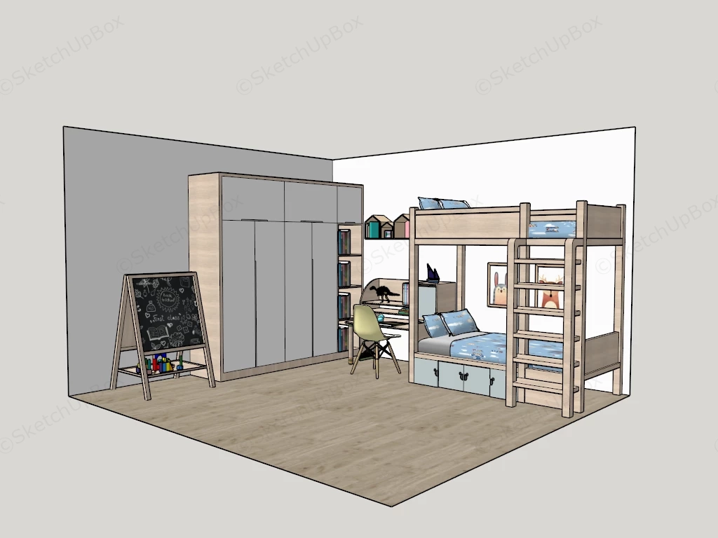Children Bedroom Furniture Set sketchup model preview - SketchupBox