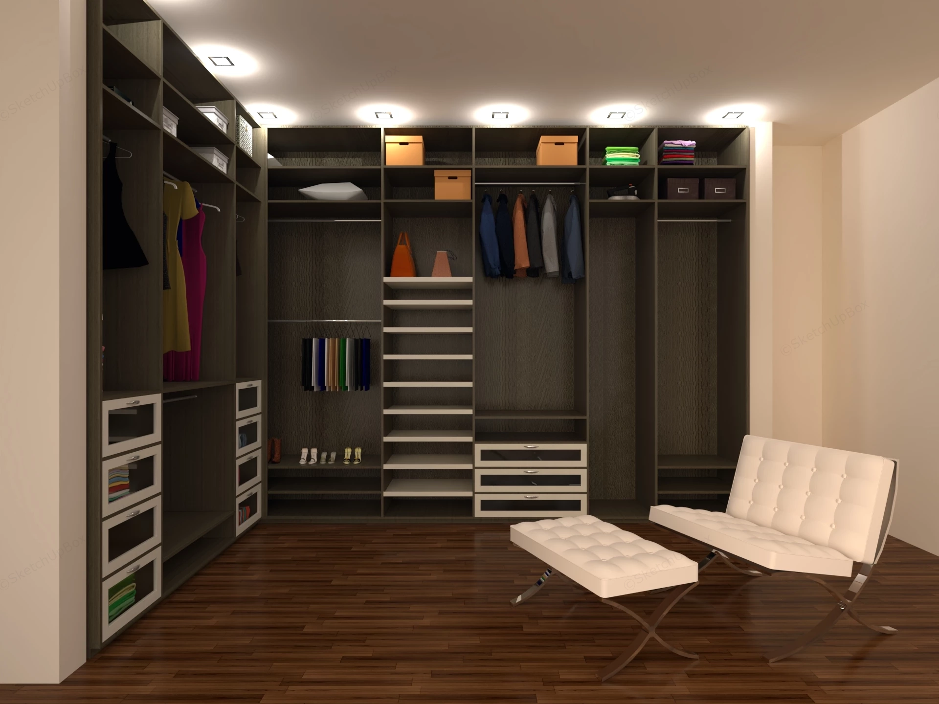 Dressing Room Wardrobe Design sketchup model preview - SketchupBox
