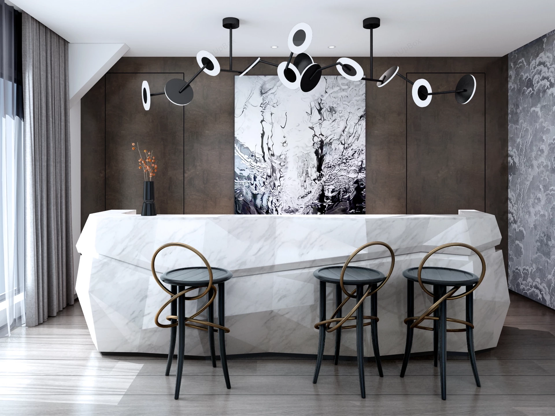 Luxurious Modern Home Bar Design sketchup model preview - SketchupBox