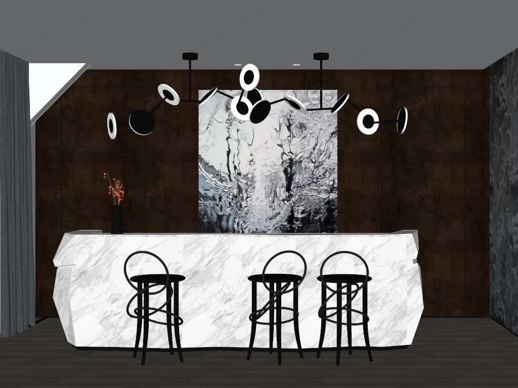 Luxurious Modern Home Bar Design sketchup model preview - SketchupBox