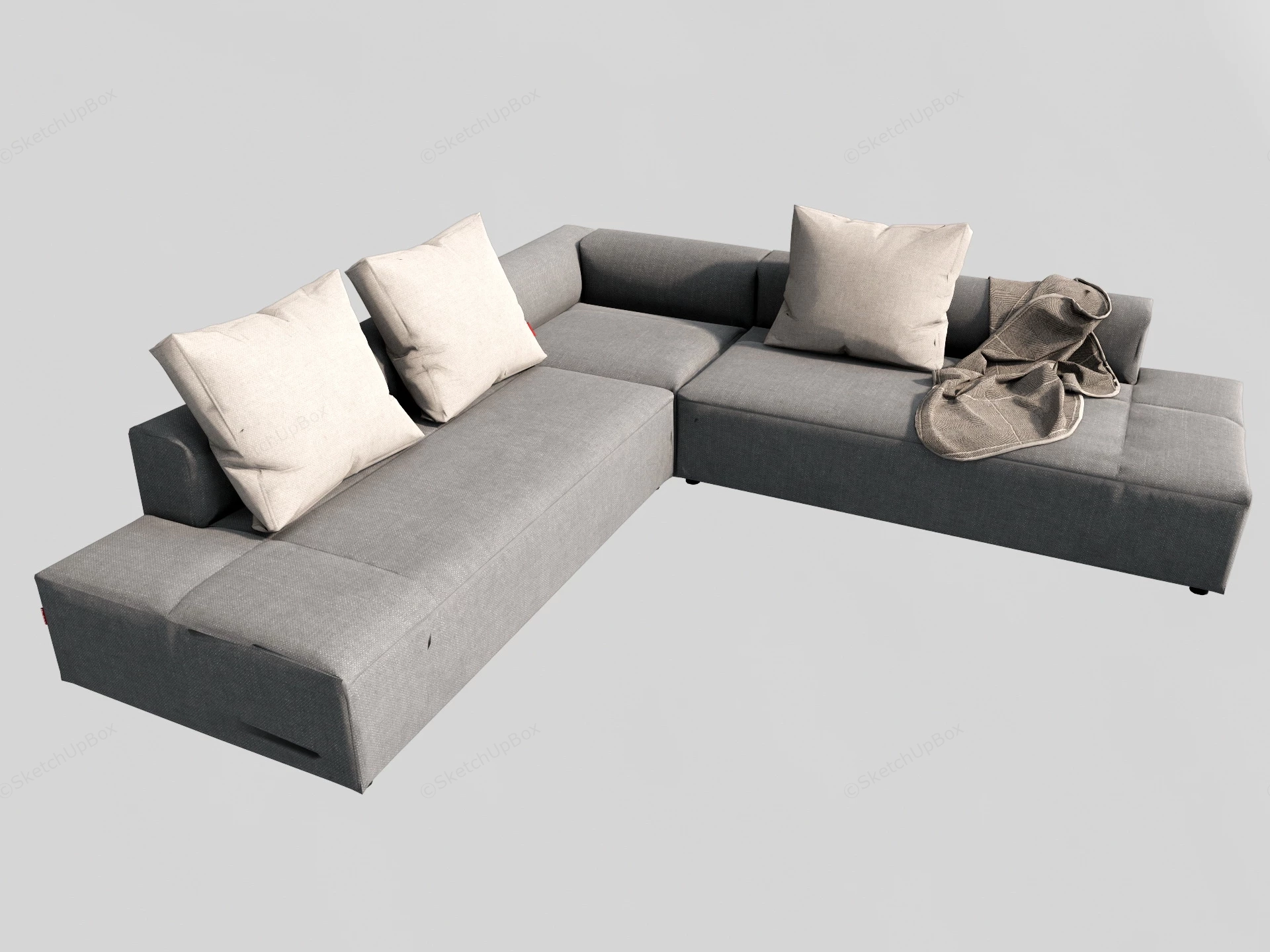 L Shaped Sectional Sofa sketchup model preview - SketchupBox