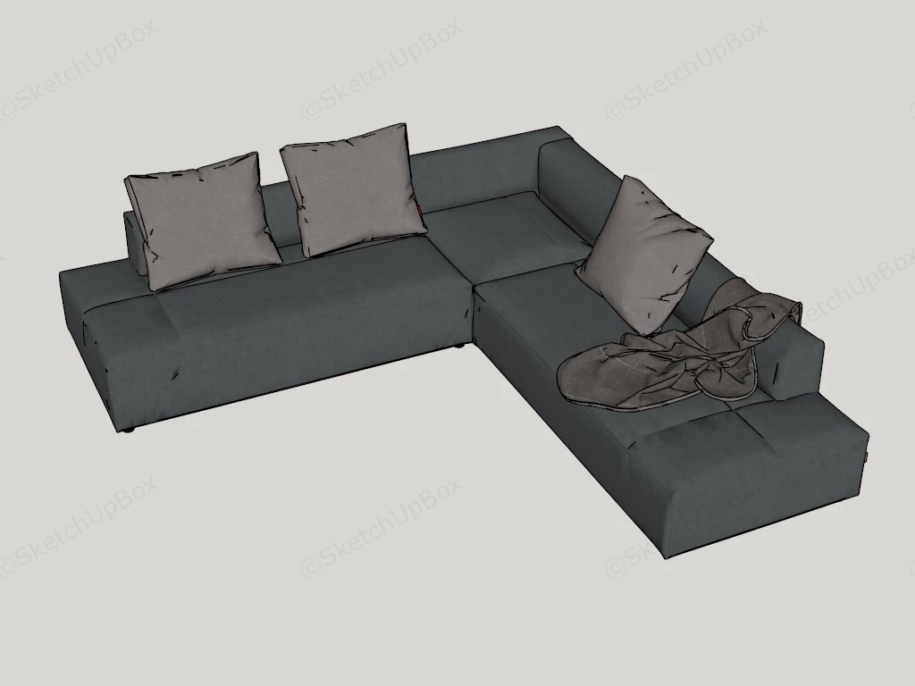 L Shaped Sectional Sofa sketchup model preview - SketchupBox