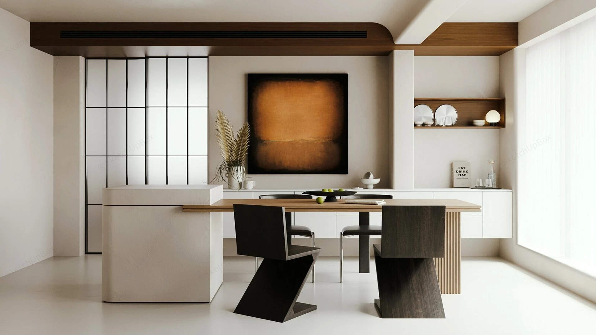 Wabi Sabi Dining Room Idea sketchup model preview - SketchupBox