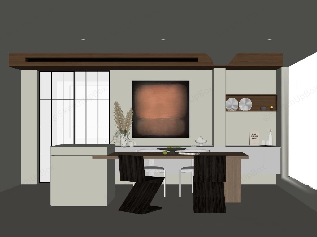 Wabi Sabi Dining Room Idea sketchup model preview - SketchupBox