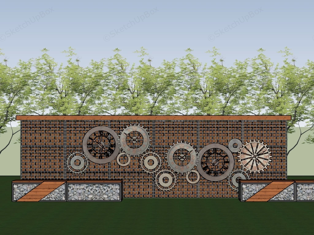 Industrial Garden Feature Wall sketchup model preview - SketchupBox