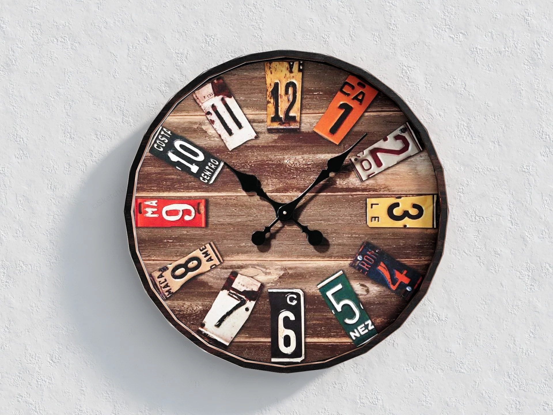 Rustic Industrial Wall Clock sketchup model preview - SketchupBox