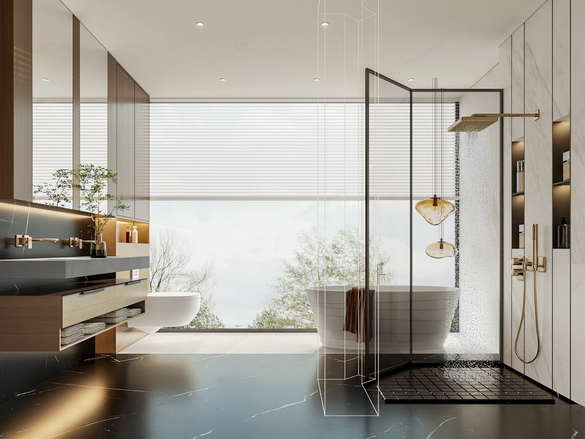 Luxury Bathroom Design Idea sketchup model preview - SketchupBox
