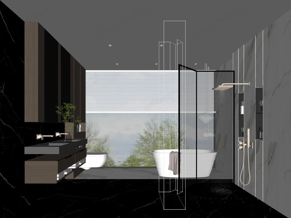 Luxury Bathroom Design Idea sketchup model preview - SketchupBox