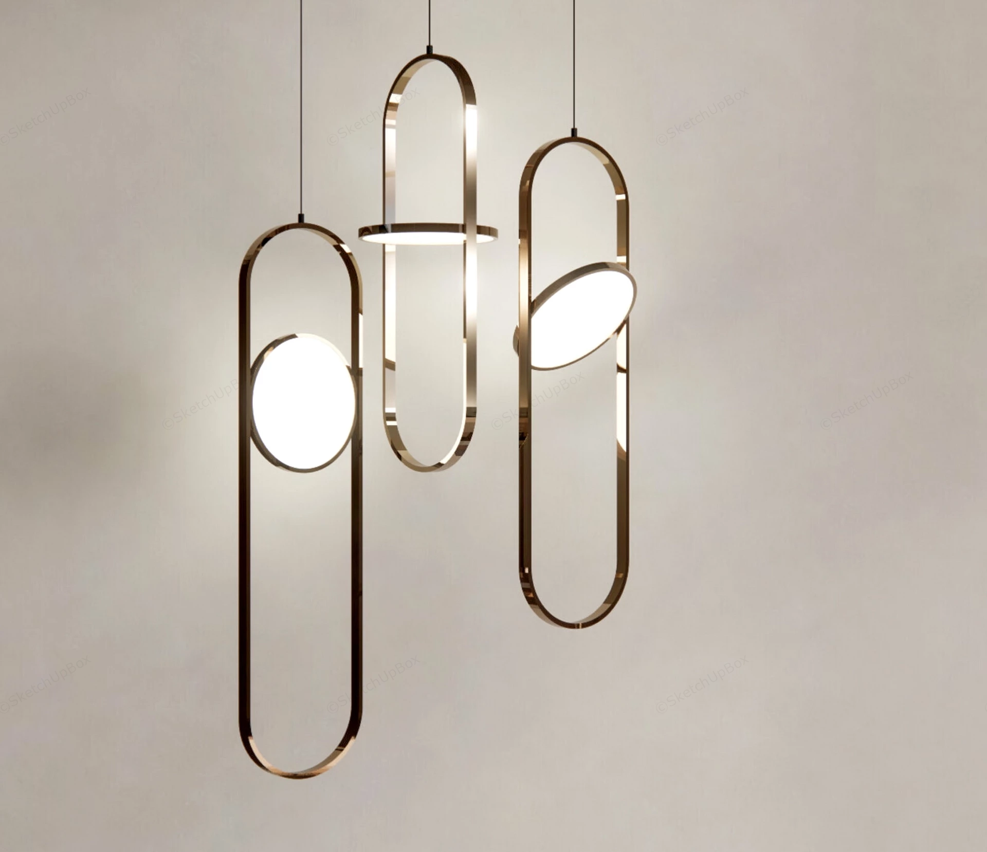 Modern Metal Pendant Lights sketchup model preview - SketchupBox