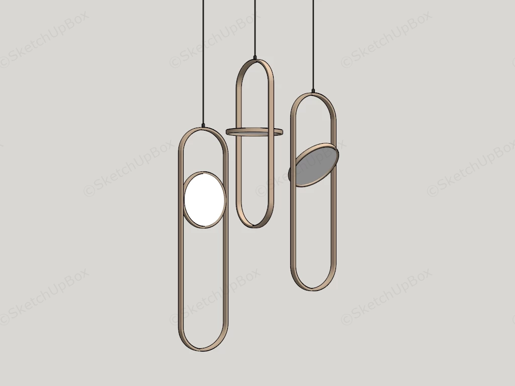 Modern Metal Pendant Lights sketchup model preview - SketchupBox