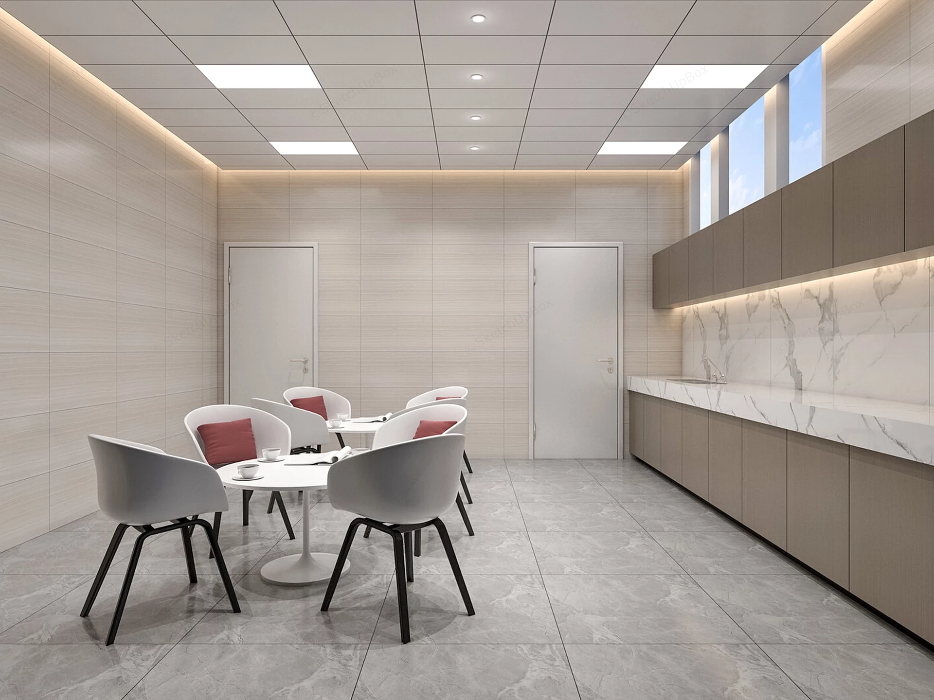 Employee Break Room Design Idea sketchup model preview - SketchupBox