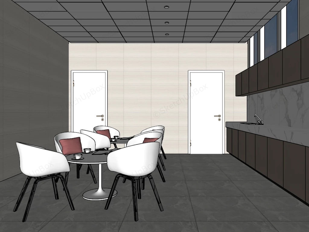 Employee Break Room Design Idea sketchup model preview - SketchupBox