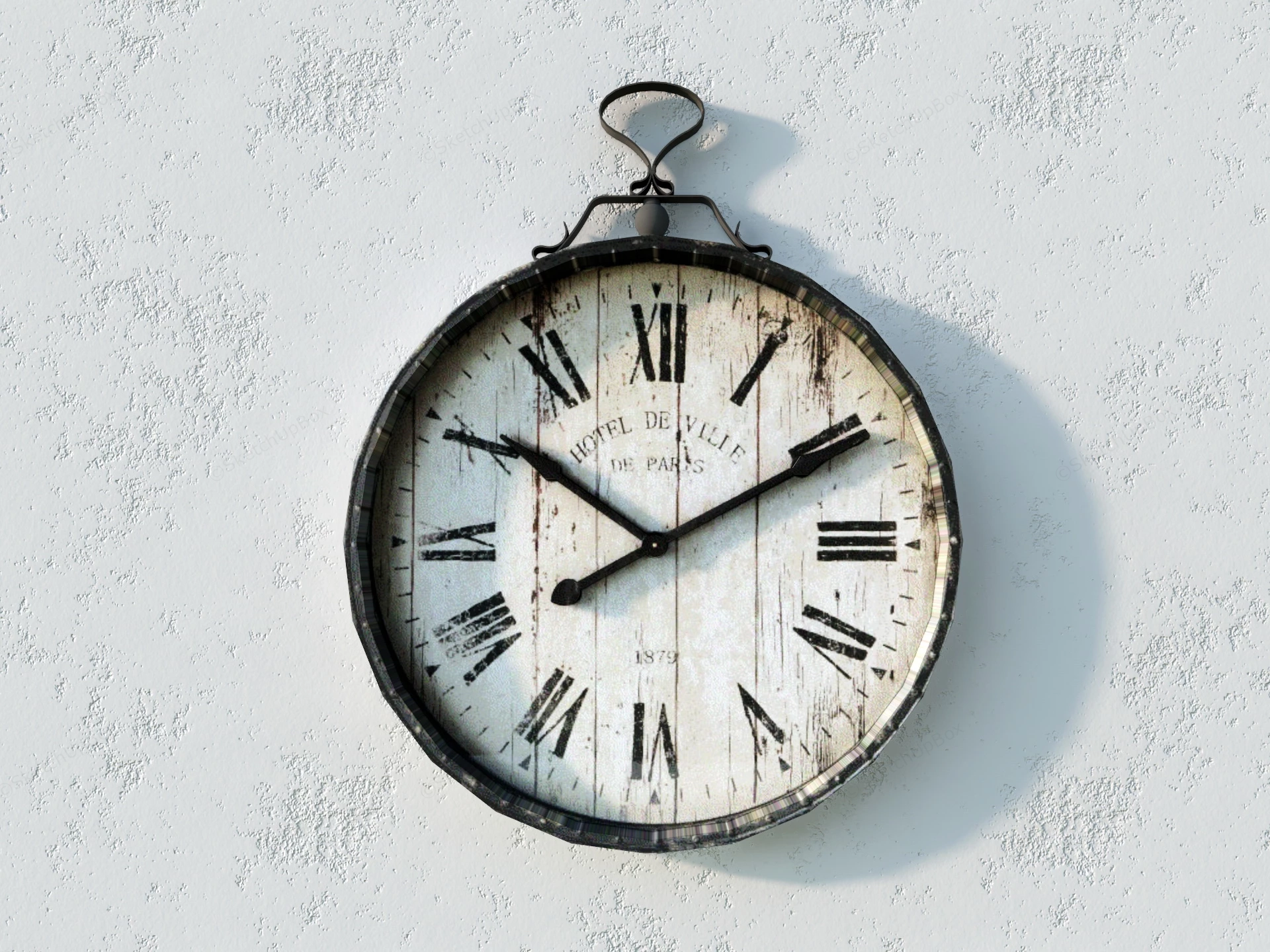 Vintage Industrial Wall Clock sketchup model preview - SketchupBox