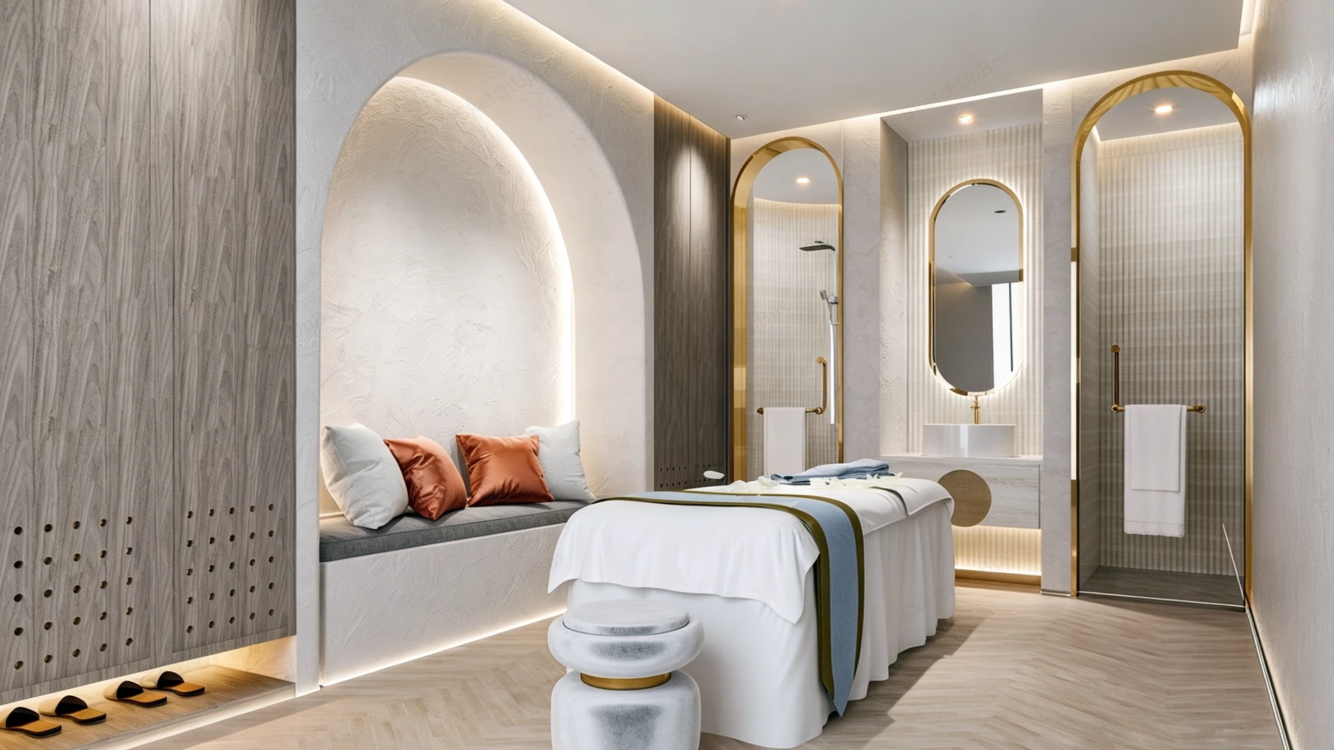 Spa Treatment Room Interior Design sketchup model preview - SketchupBox