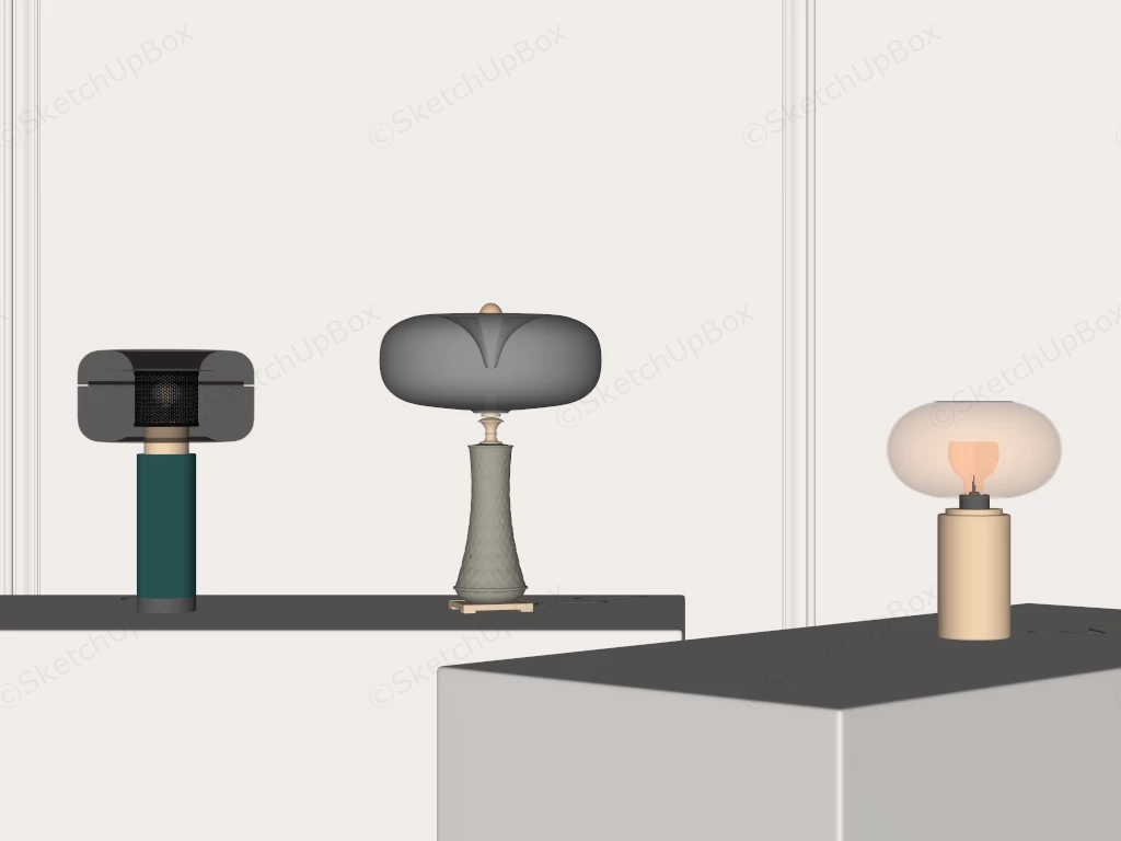 Decorative Table Lamps For Living Room sketchup model preview - SketchupBox