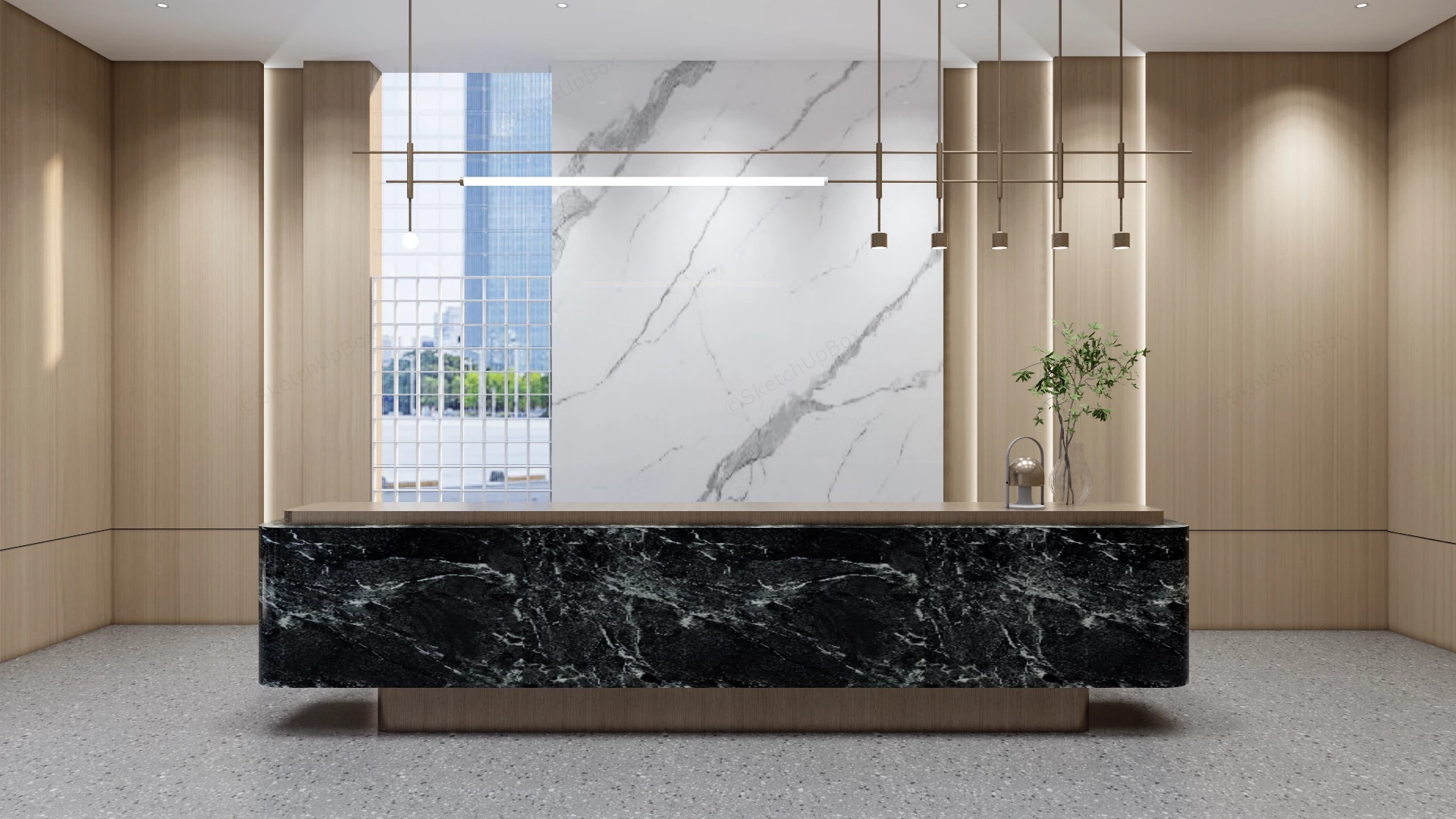 Office Reception Desk Counter sketchup model preview - SketchupBox