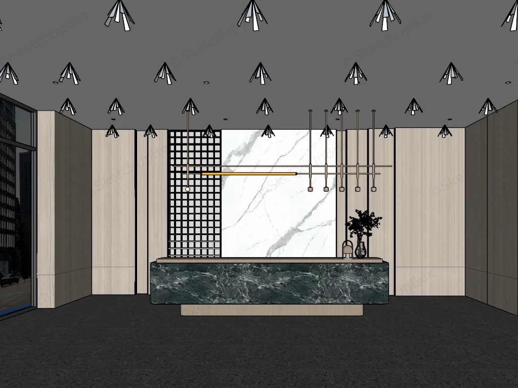 Office Reception Desk Counter sketchup model preview - SketchupBox