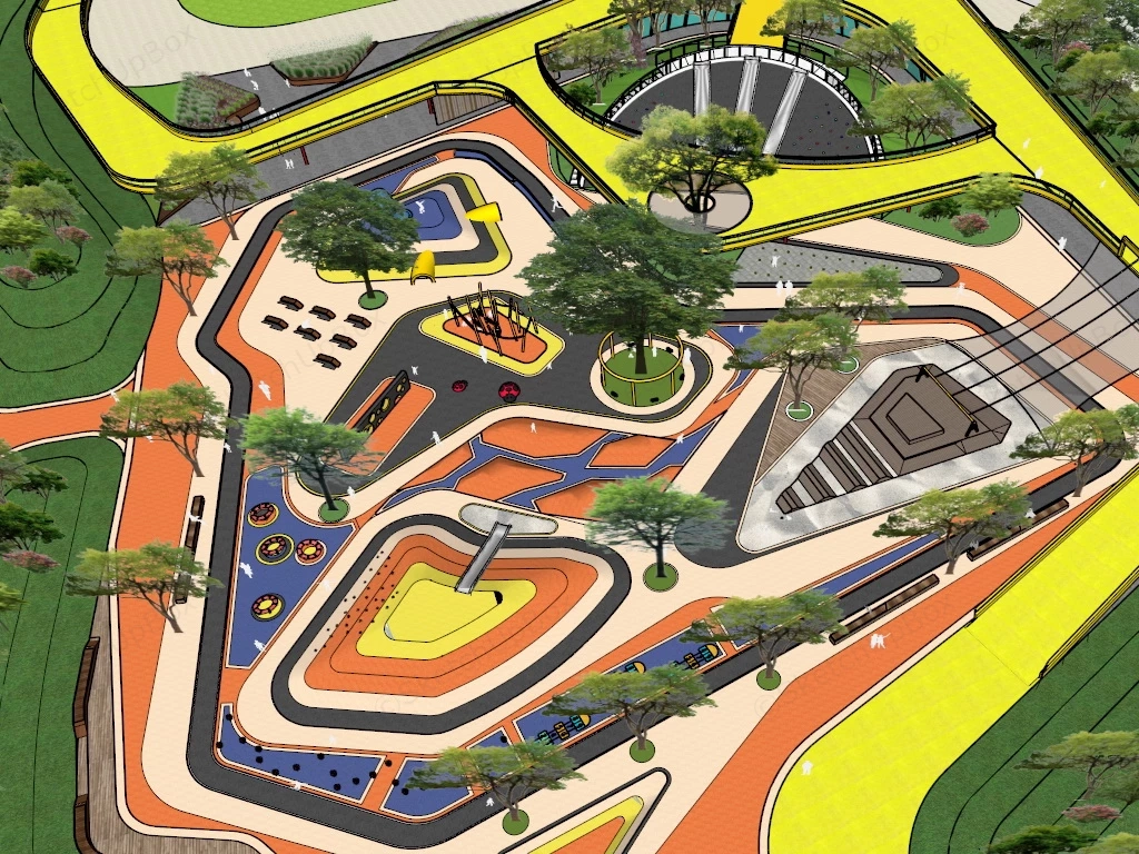 Children Adventure Playground sketchup model preview - SketchupBox