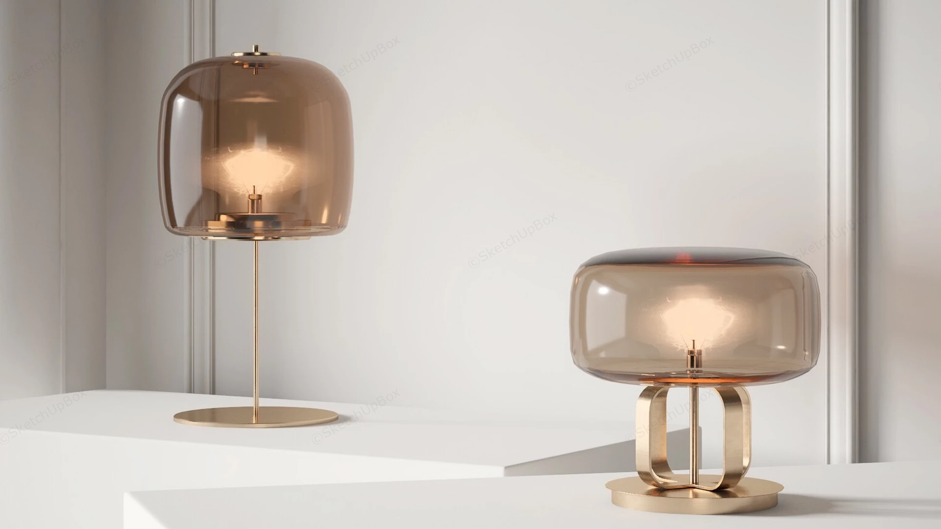 Modern Art Glass Table Lamps sketchup model preview - SketchupBox