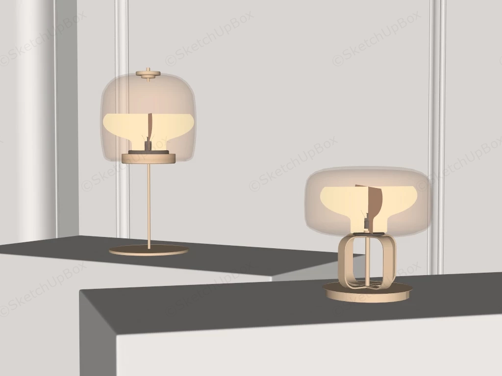 Modern Art Glass Table Lamps sketchup model preview - SketchupBox
