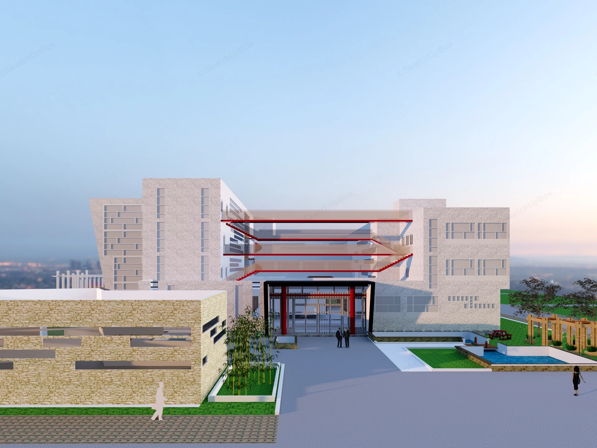 Corporate Headquarters Architecture sketchup model preview - SketchupBox