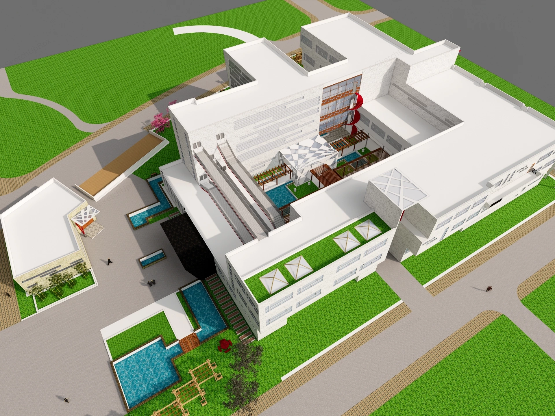 Corporate Headquarters Architecture sketchup model preview - SketchupBox