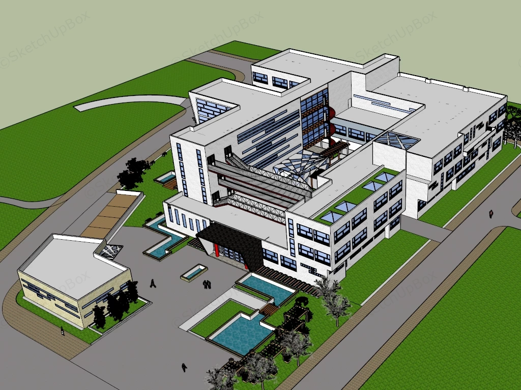 Corporate Headquarters Architecture sketchup model preview - SketchupBox