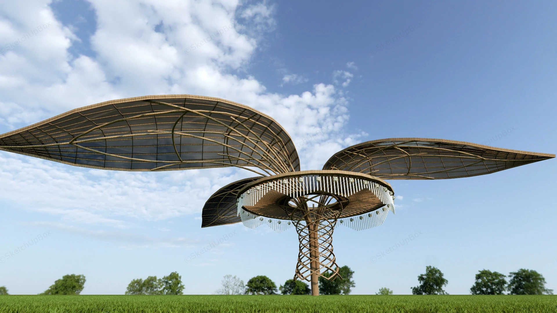 Tree Like Glass Shade Structure sketchup model preview - SketchupBox