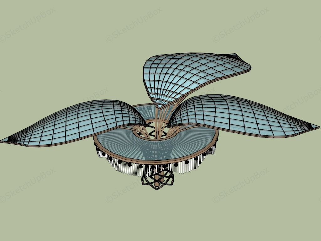 Tree Like Glass Shade Structure sketchup model preview - SketchupBox