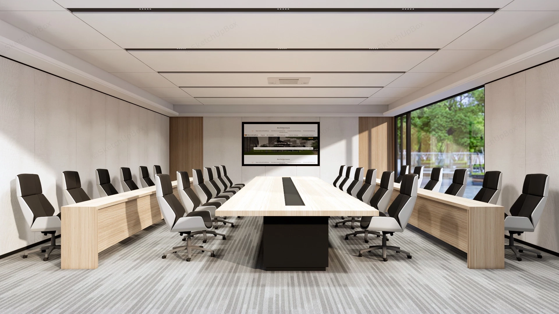 Minimalist Office Meeting Room sketchup model preview - SketchupBox