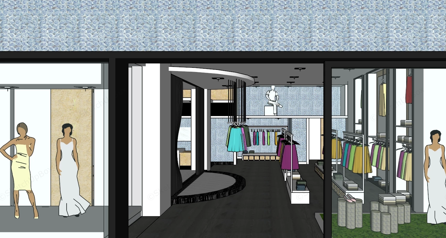 Women Fashion Clothing Store sketchup model preview - SketchupBox