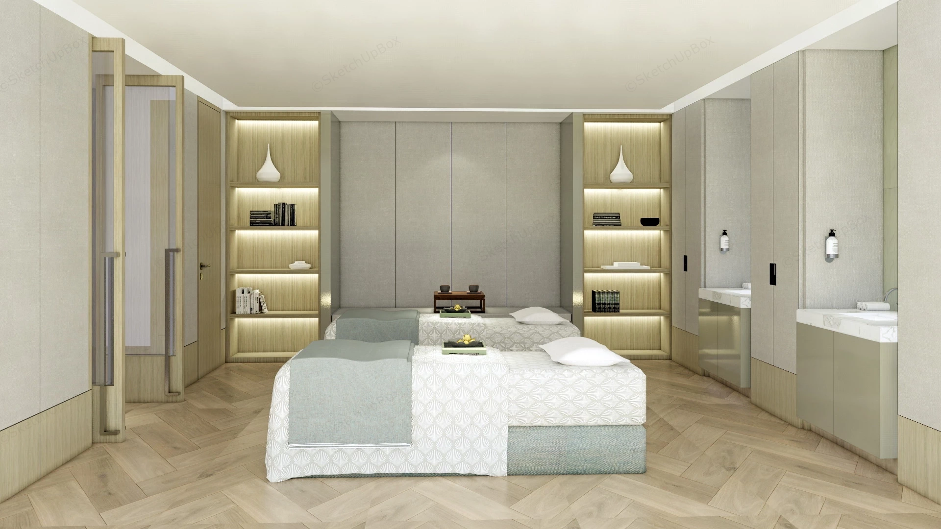 Spa Treatment Room Interior Design sketchup model preview - SketchupBox