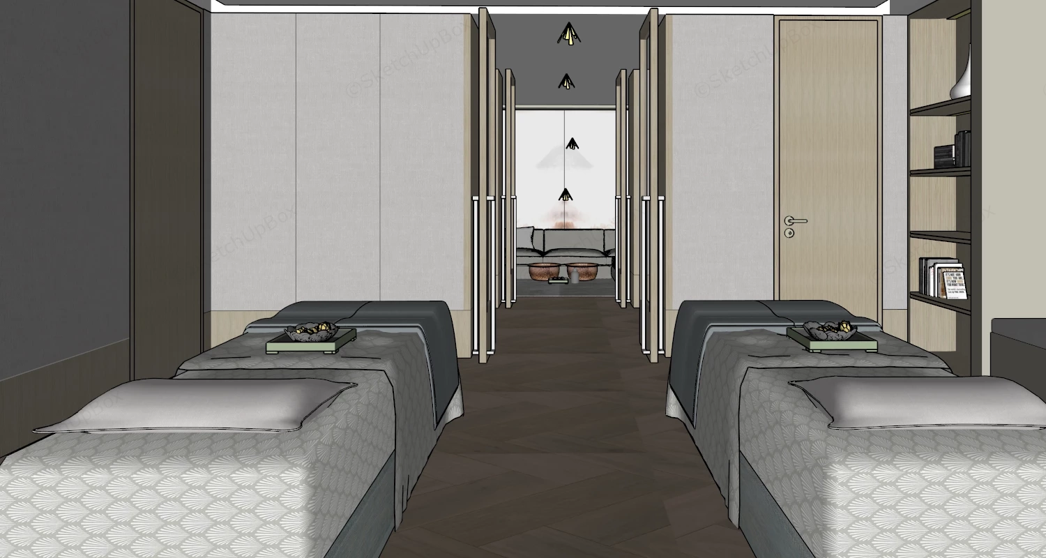 Spa Treatment Room Interior Design sketchup model preview - SketchupBox