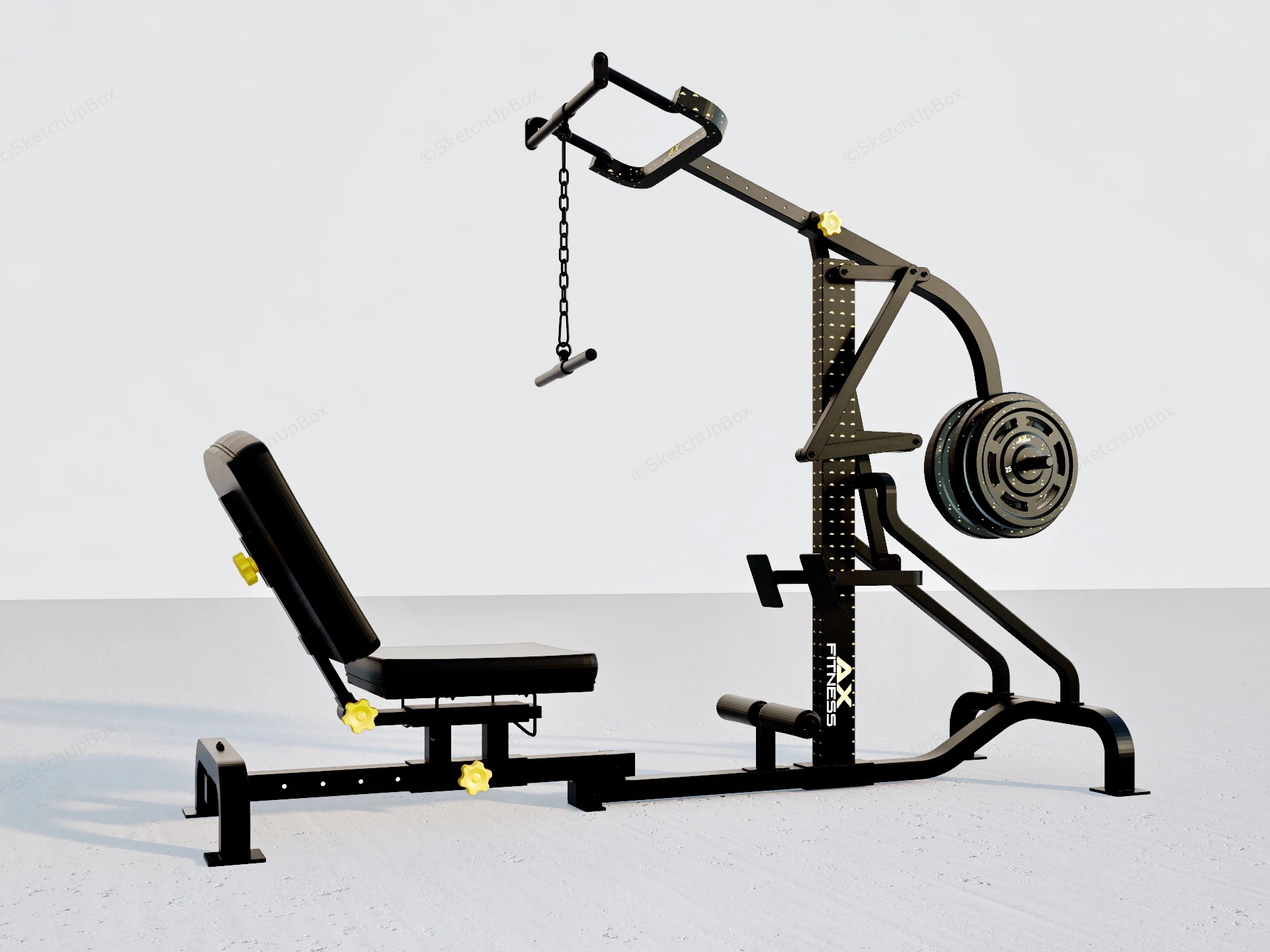 Lat Pulldown Cable Machine sketchup model preview - SketchupBox
