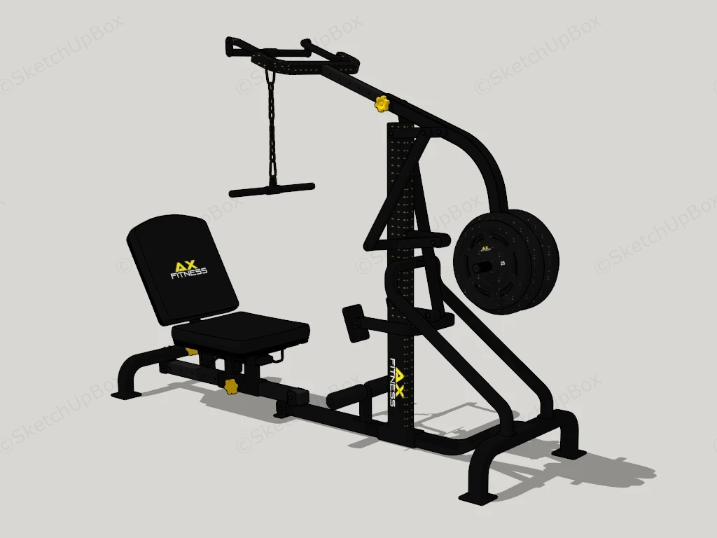 Lat Pulldown Cable Machine sketchup model preview - SketchupBox