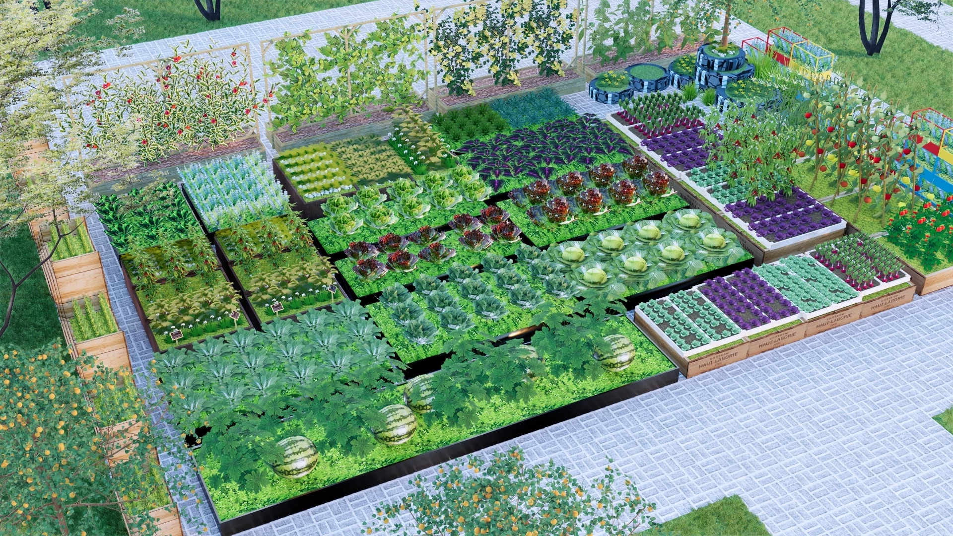 Outdoor Vegetable Garden sketchup model preview - SketchupBox
