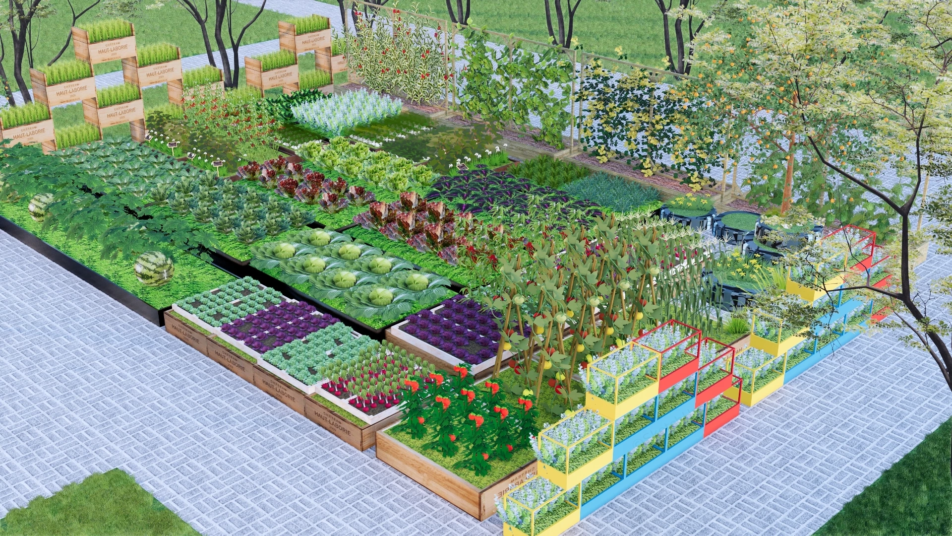 Outdoor Vegetable Garden sketchup model preview - SketchupBox