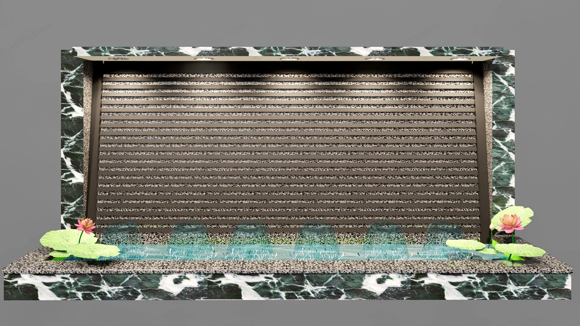 Wall Water Fountain sketchup model preview - SketchupBox