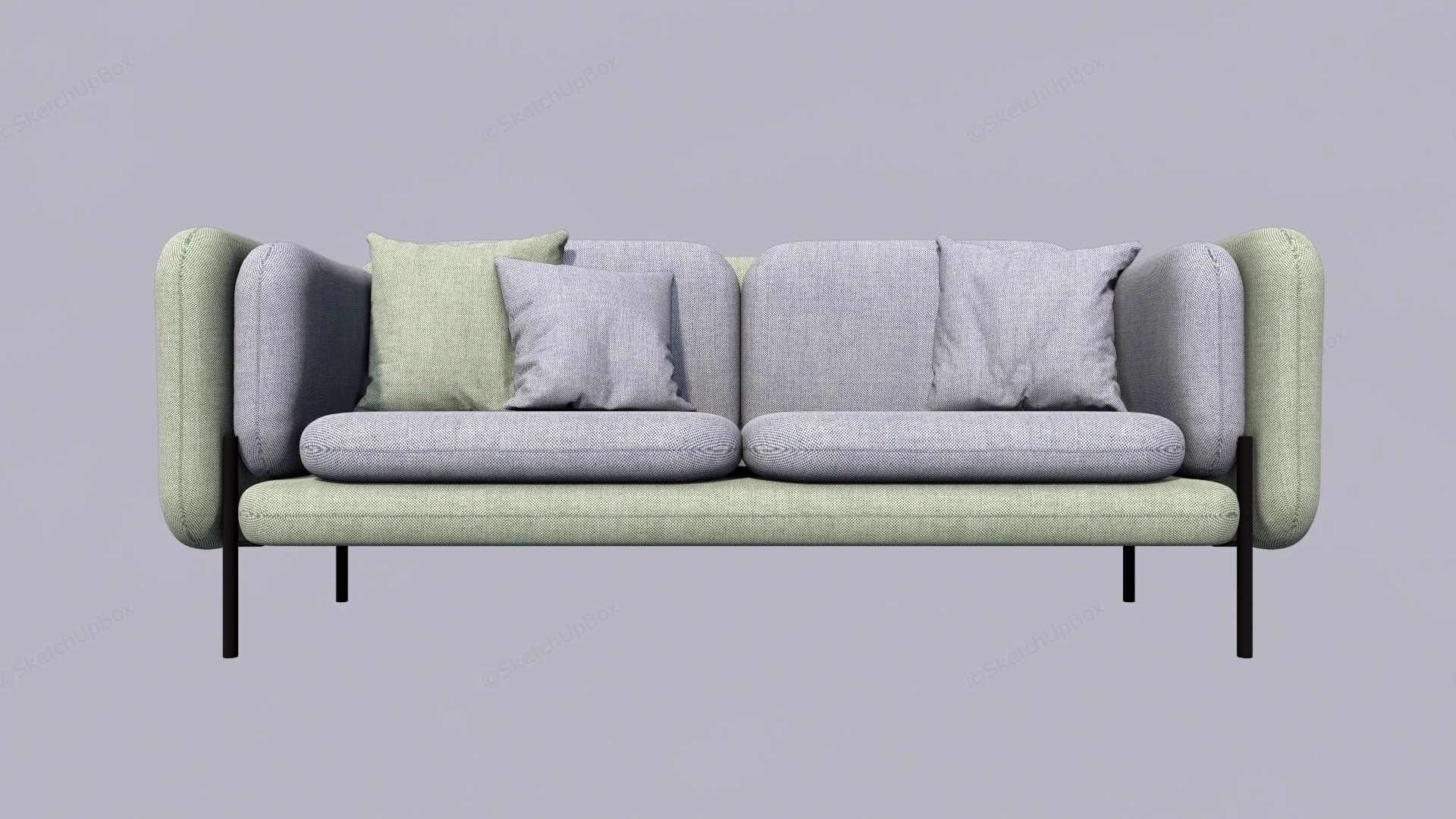 Modern Contemporary Fabric Sofa sketchup model preview - SketchupBox