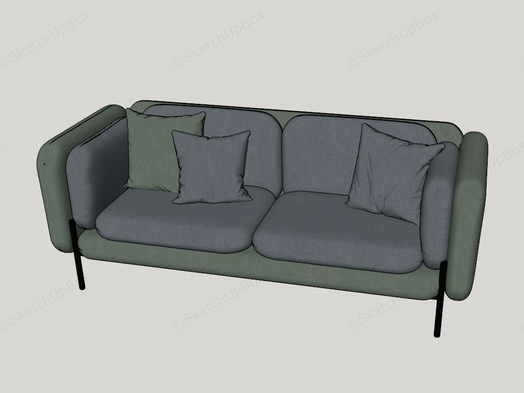 Modern Contemporary Fabric Sofa sketchup model preview - SketchupBox