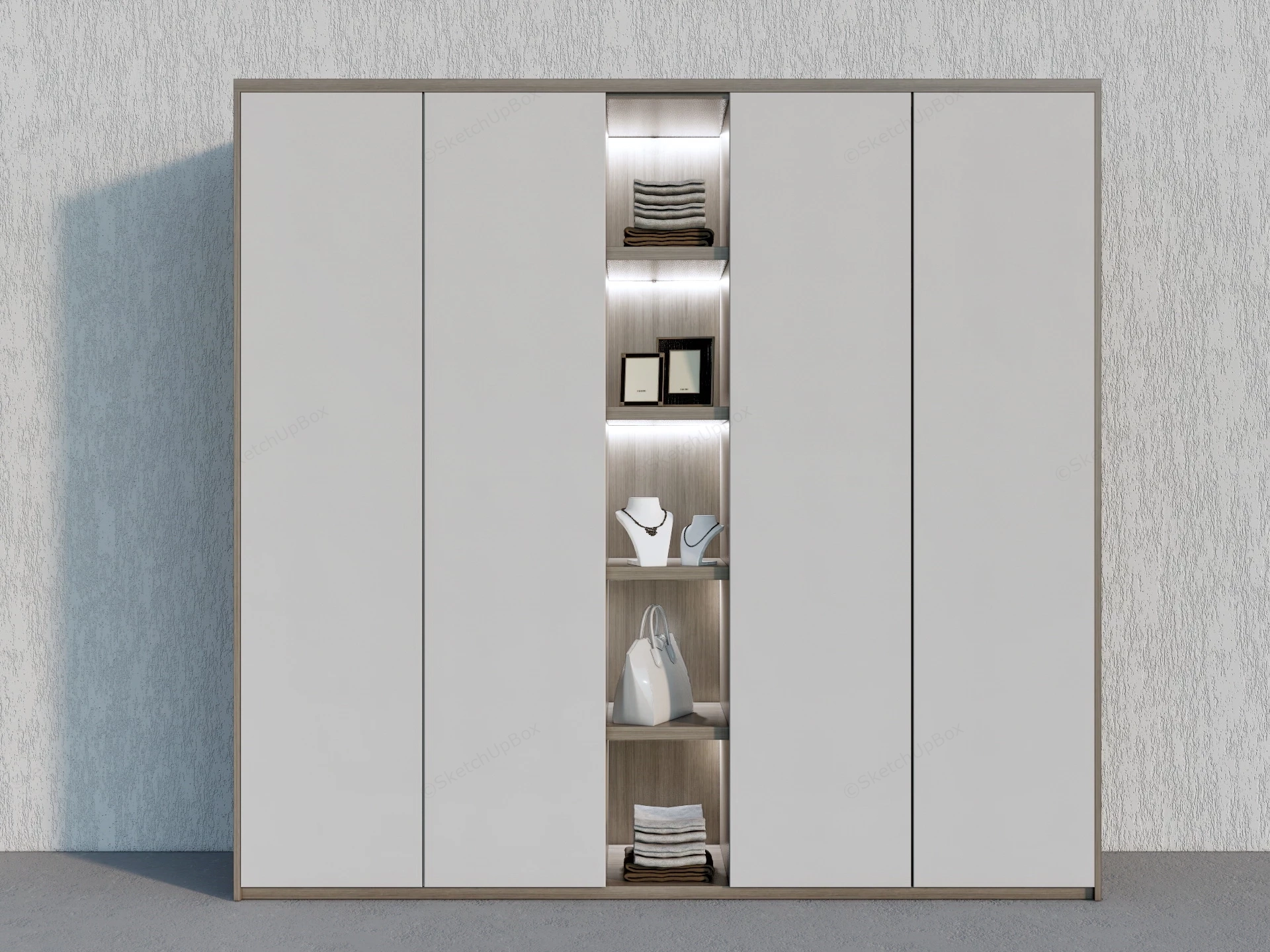 Modern Wardrobe Armoire sketchup model preview - SketchupBox