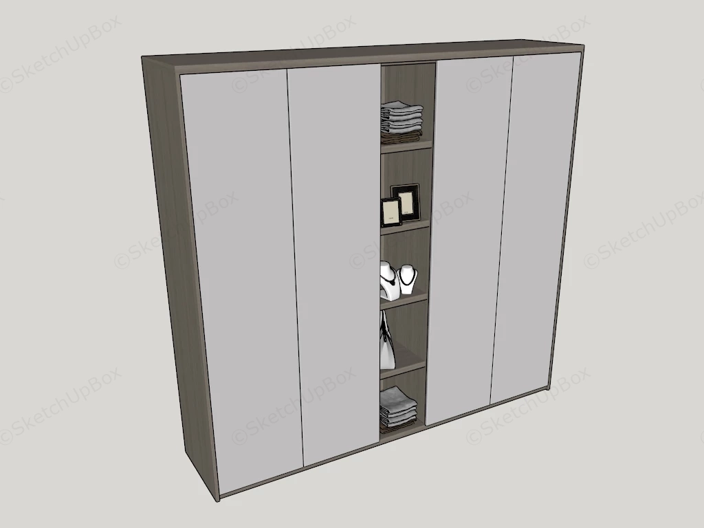 Modern Wardrobe Armoire sketchup model preview - SketchupBox